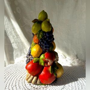 Vintage Holland Mold Ceramic Fruit Topiary Centerpiece